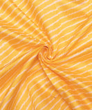 Yellow Color Lehariya Print Raw Silk Fabric