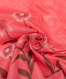 Hot Pink Floral Print Mul Chanderi Fabric