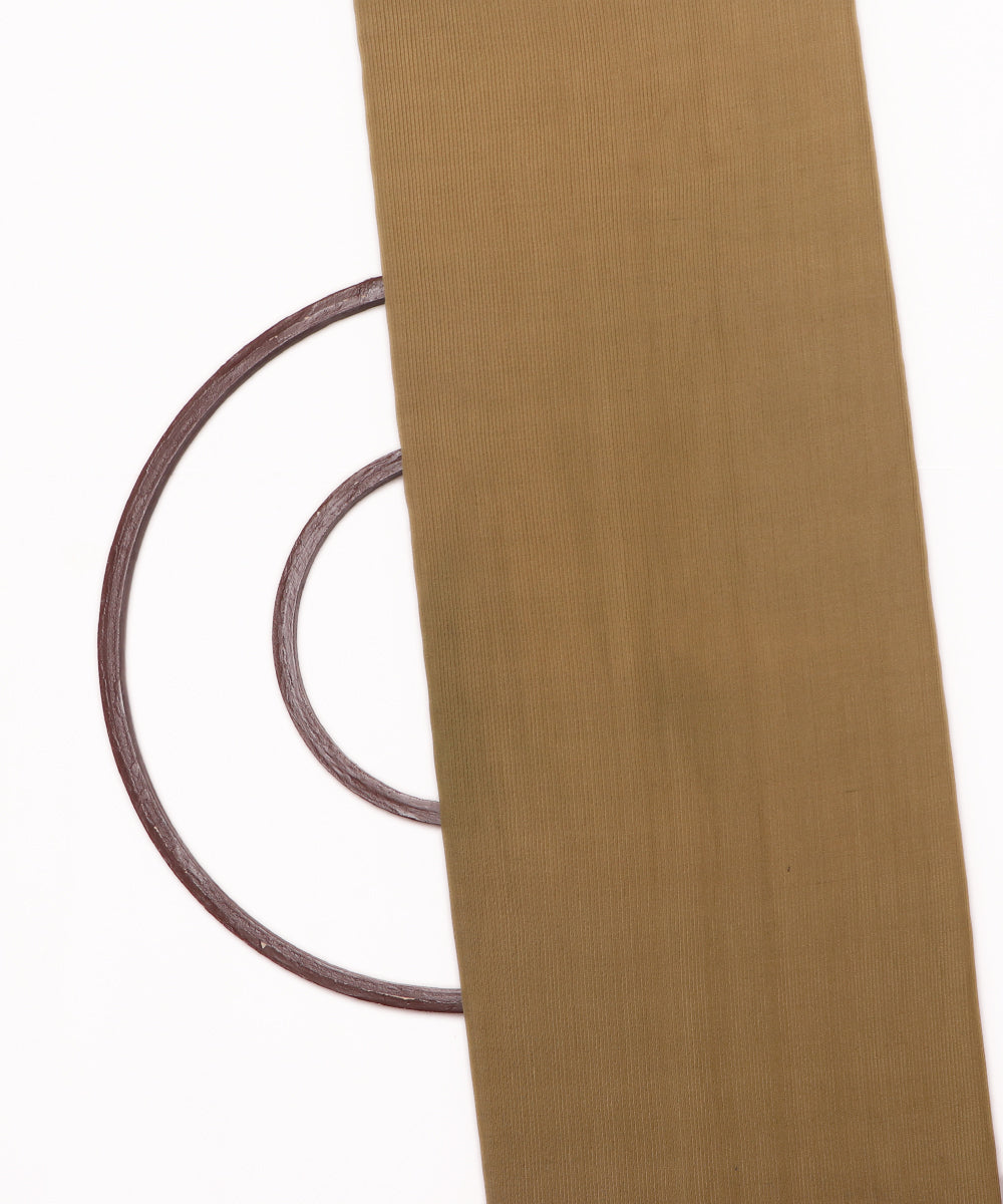 Khaki Colour Plain Rib Hosiery Fabric