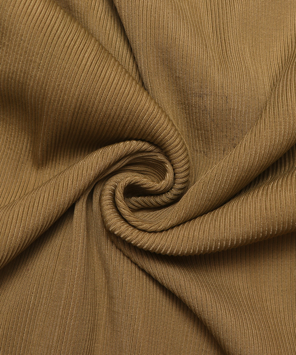 Khaki Colour Plain Rib Hosiery Fabric