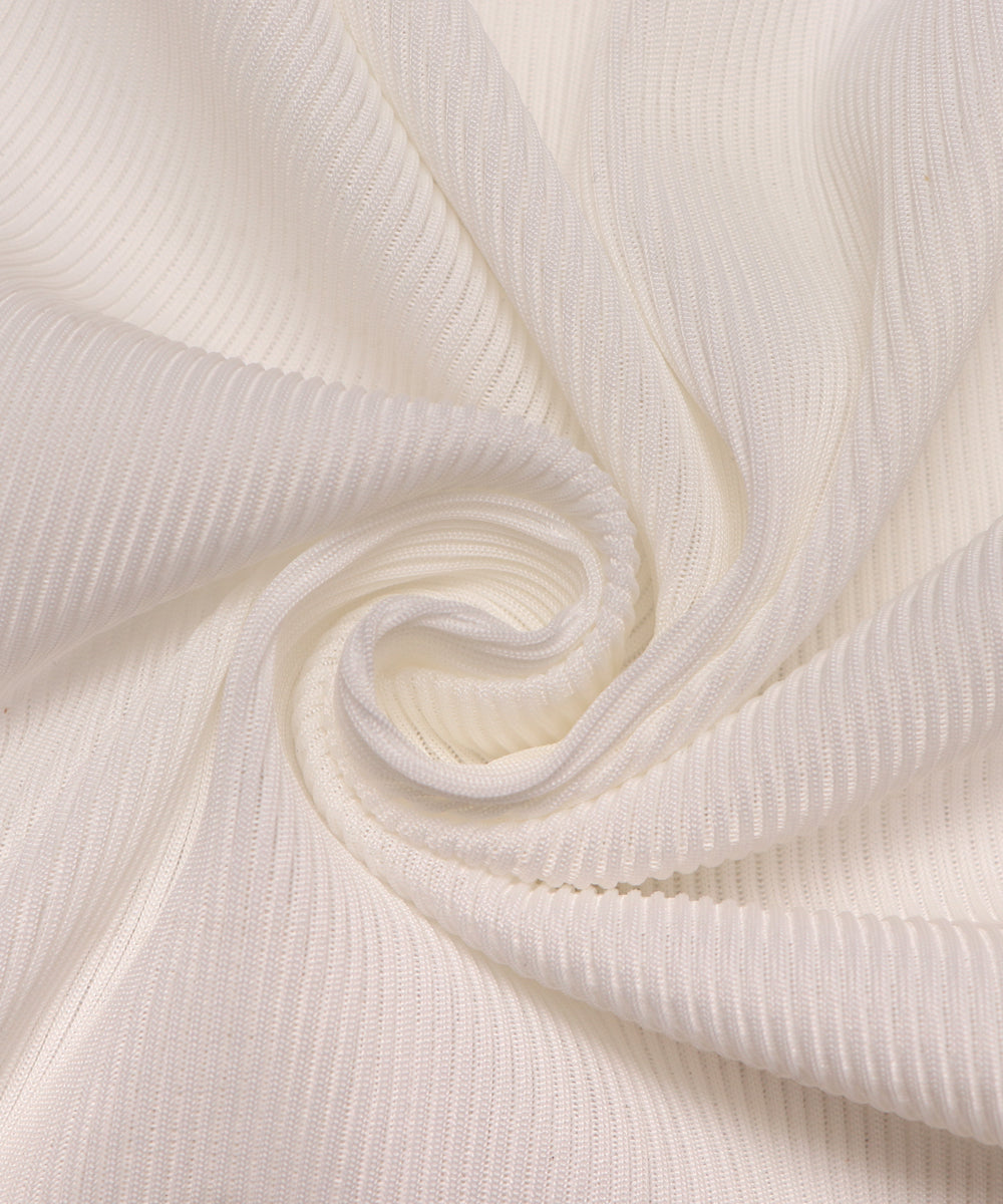 White Colour Plain Rib Hosiery Fabric