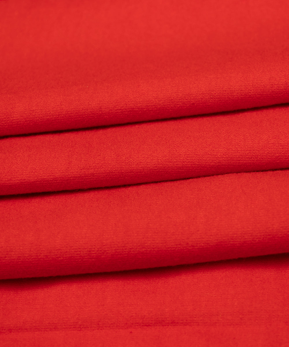Red Colour Plain Hosiery Fabric