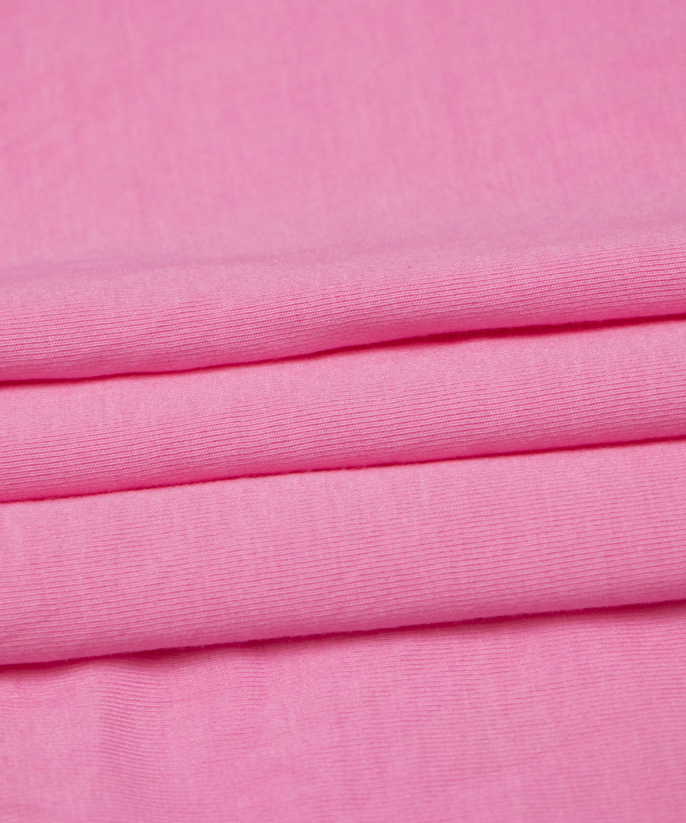 Pink Colour Plain Hosiery Fabric