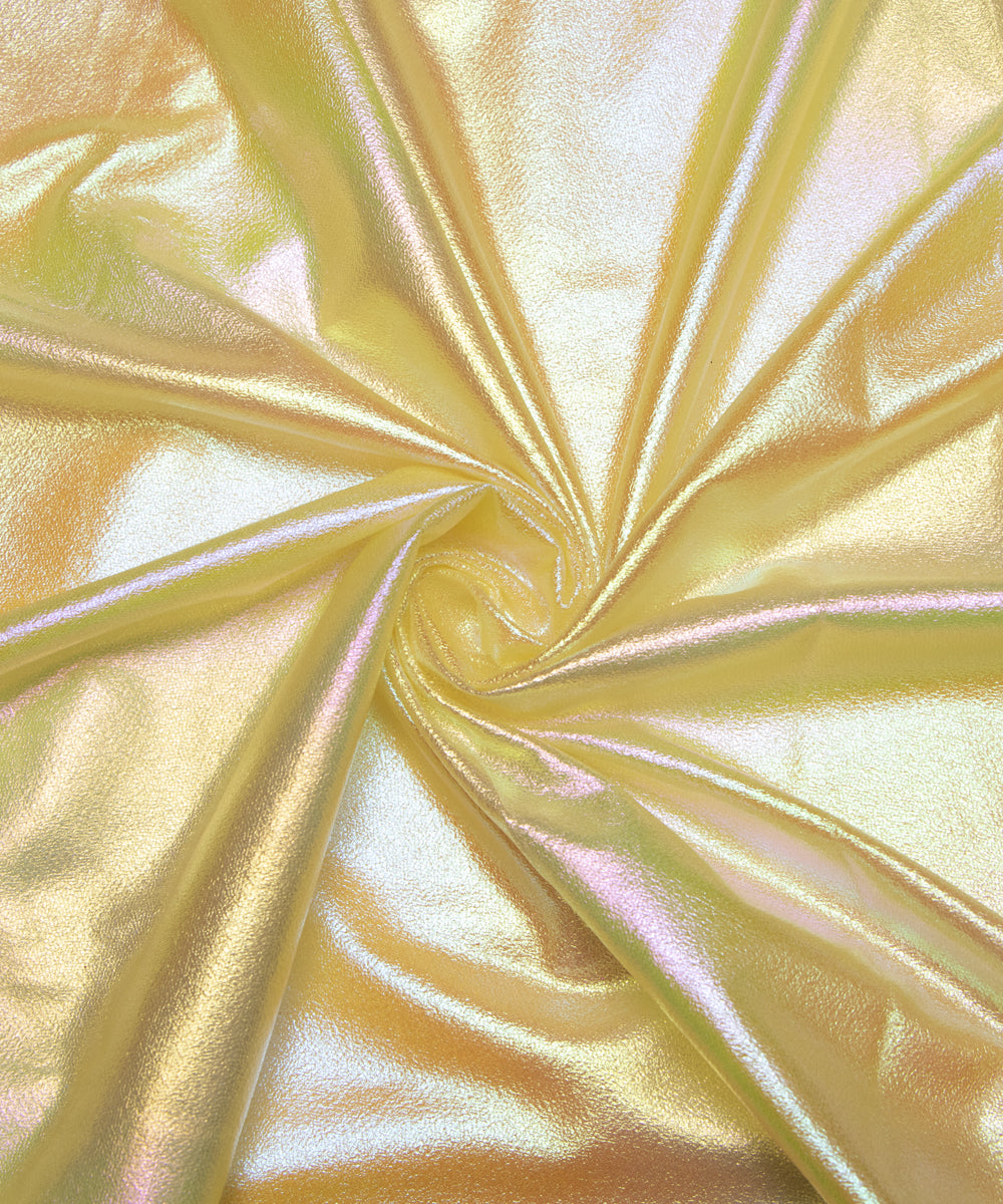 Yellow Colour Rainbow Imported Lycra Fabric