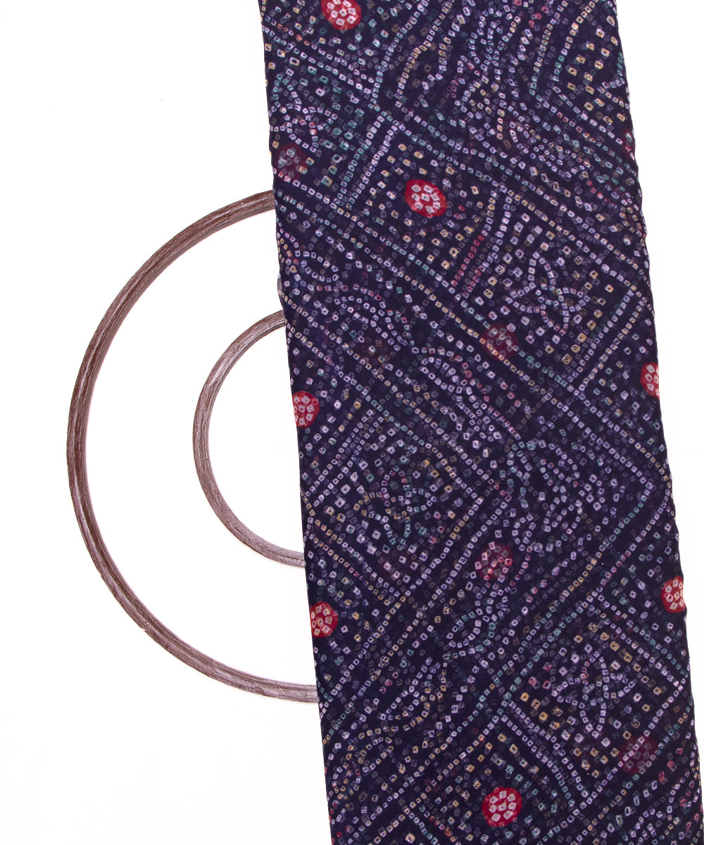 Indigo Blue Colour Bandhani Print Georgette Fabric