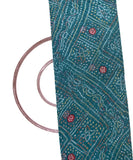 Teal Blue Colour Bandhani Print Georgette Fabric
