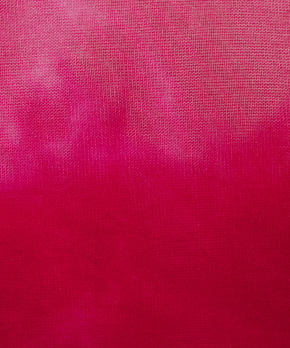 Magenta Colour Tie Dye Digital Print Organza Fabric