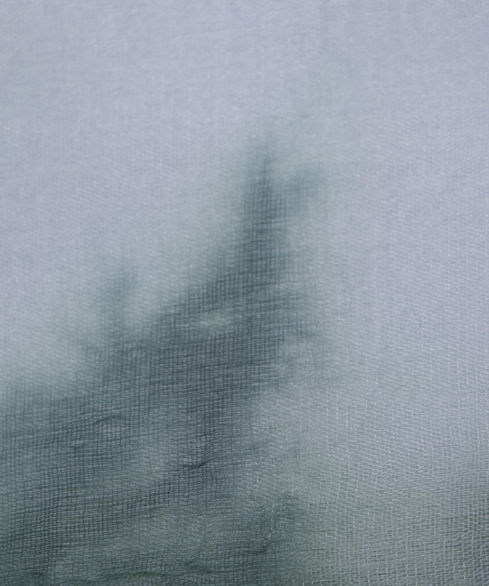 Greenish Grey Colour Tie Dye Digital Print Organza Fabric