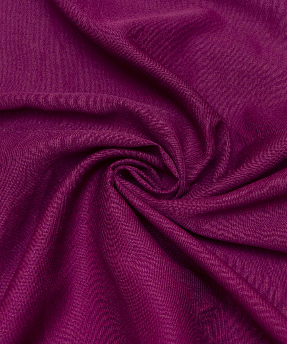 Wine Colour Plain Crepe Fabric