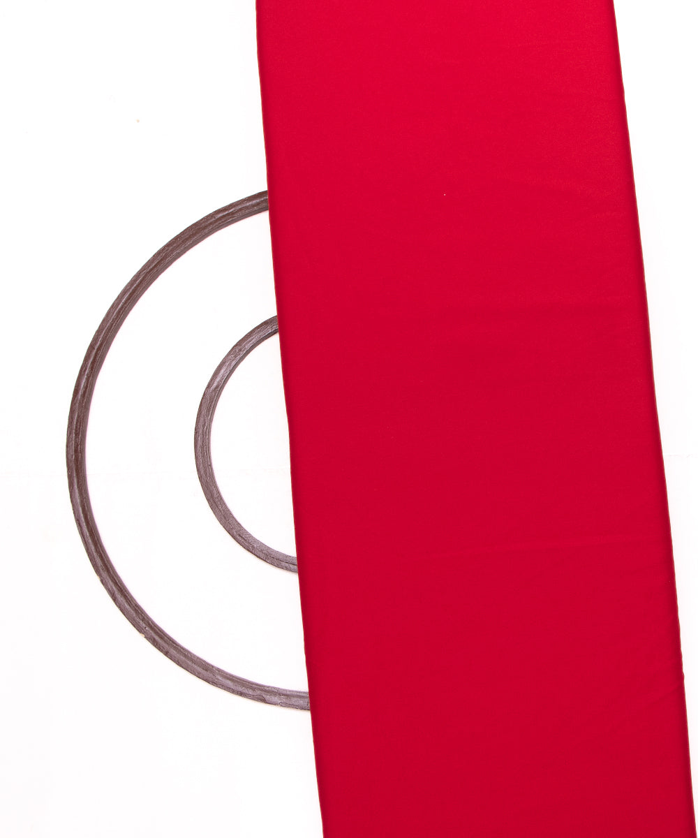 Red Colour Plain Crepe Fabric