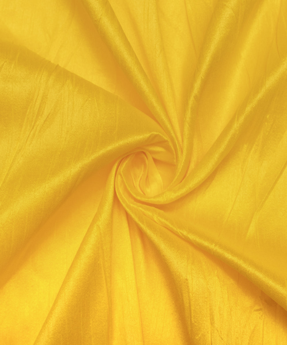 Yellow Colour Plain Raw Silk Fabric