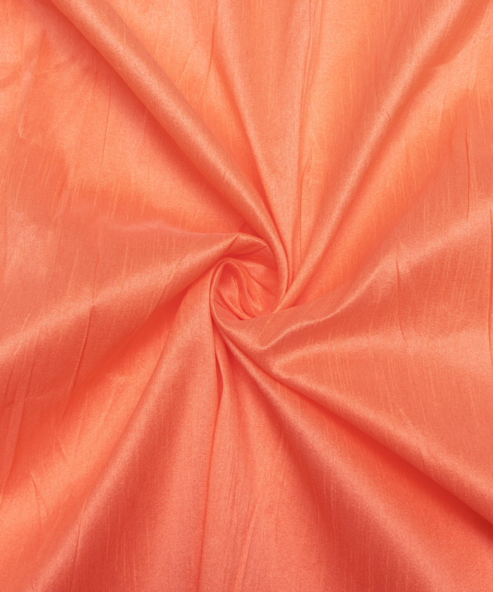 Peach Colour Plain Raw Silk Fabric