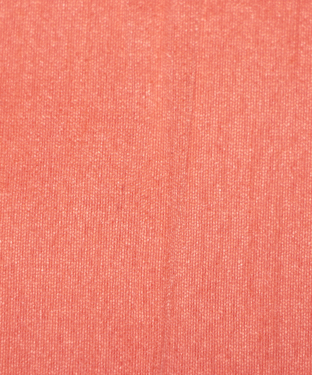 Peach Colour Plain Raw Silk Fabric