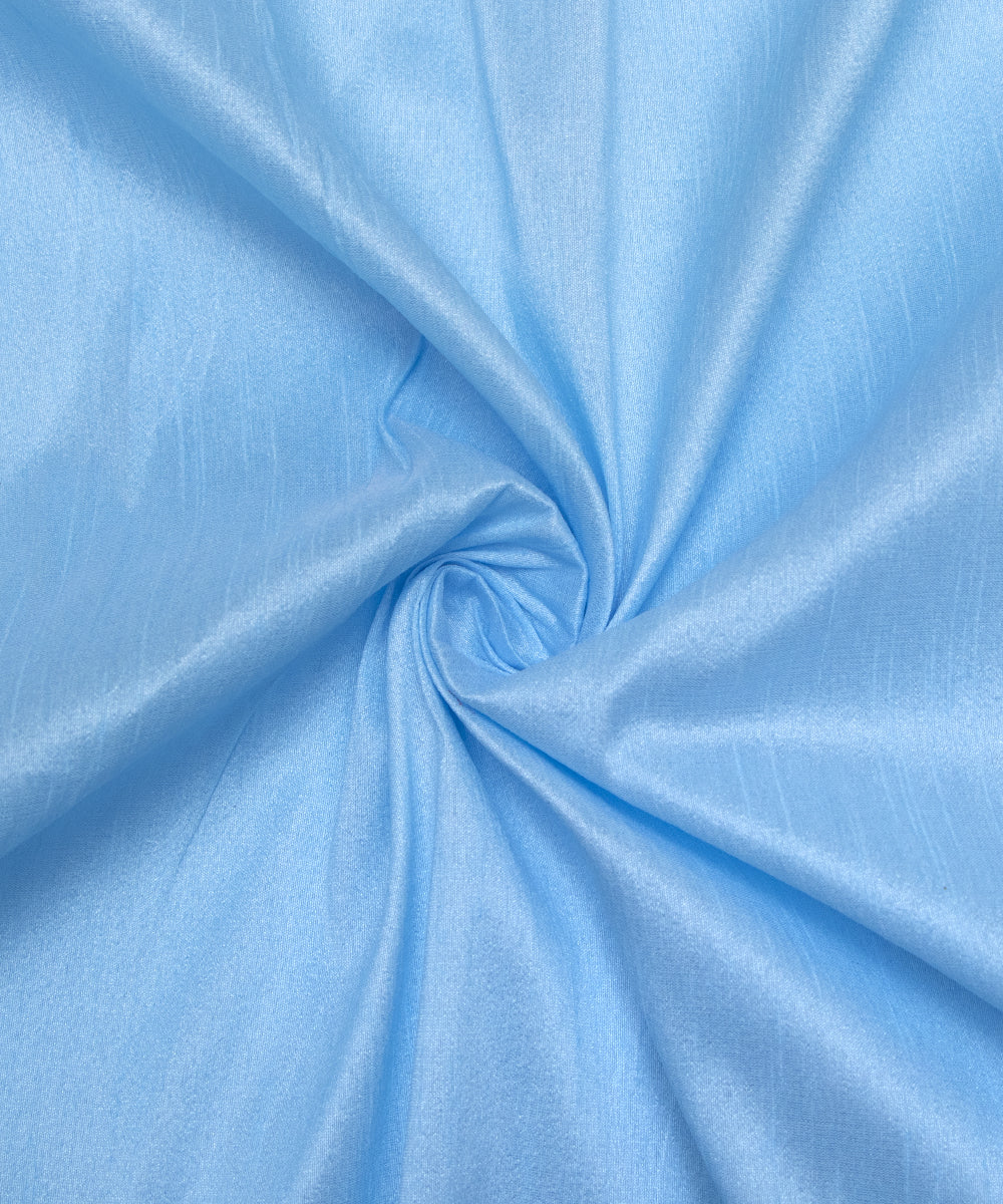 Light Blue Colour Plain Raw Silk Fabric