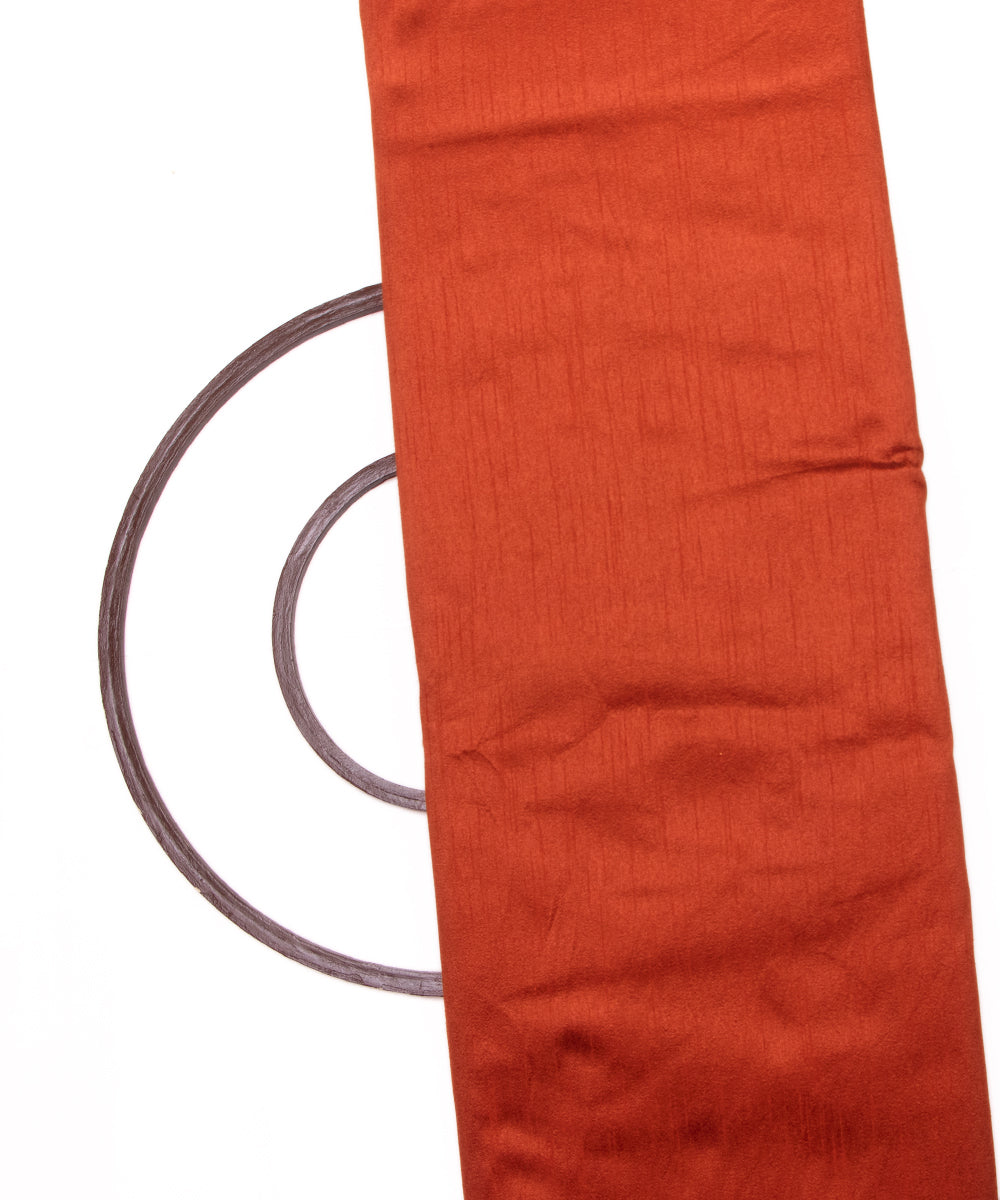 Copper Colour Plain Raw Silk Fabric