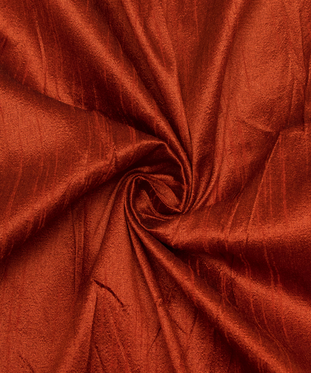 Copper Colour Plain Raw Silk Fabric