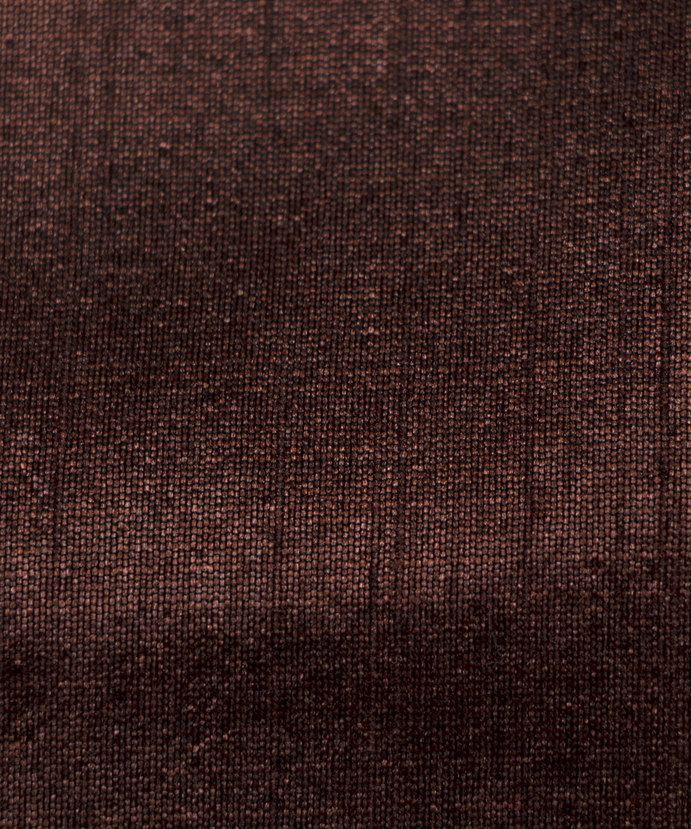 Brown Colour Plain Raw Silk Fabric