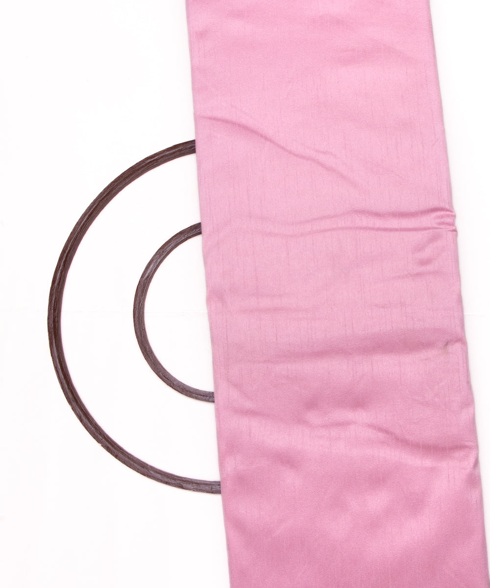 Light Pink Colour Plain Raw Silk Fabric