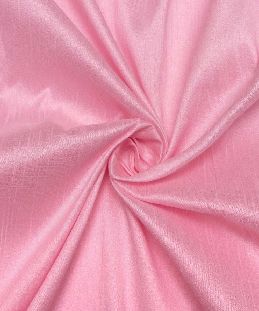 Light Pink Colour Plain Raw Silk Fabric