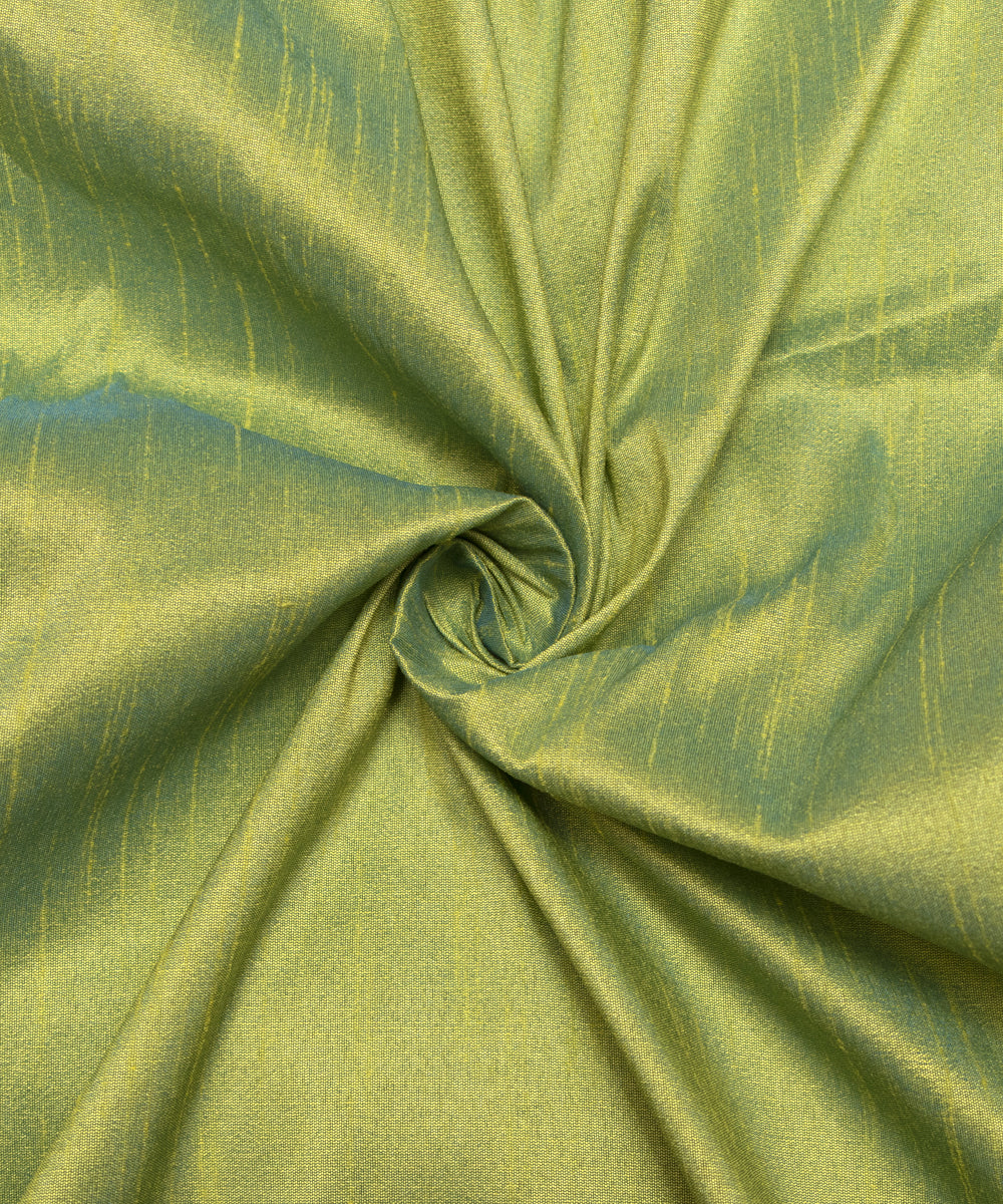 Lime Green Colour Plain Raw Silk Fabric