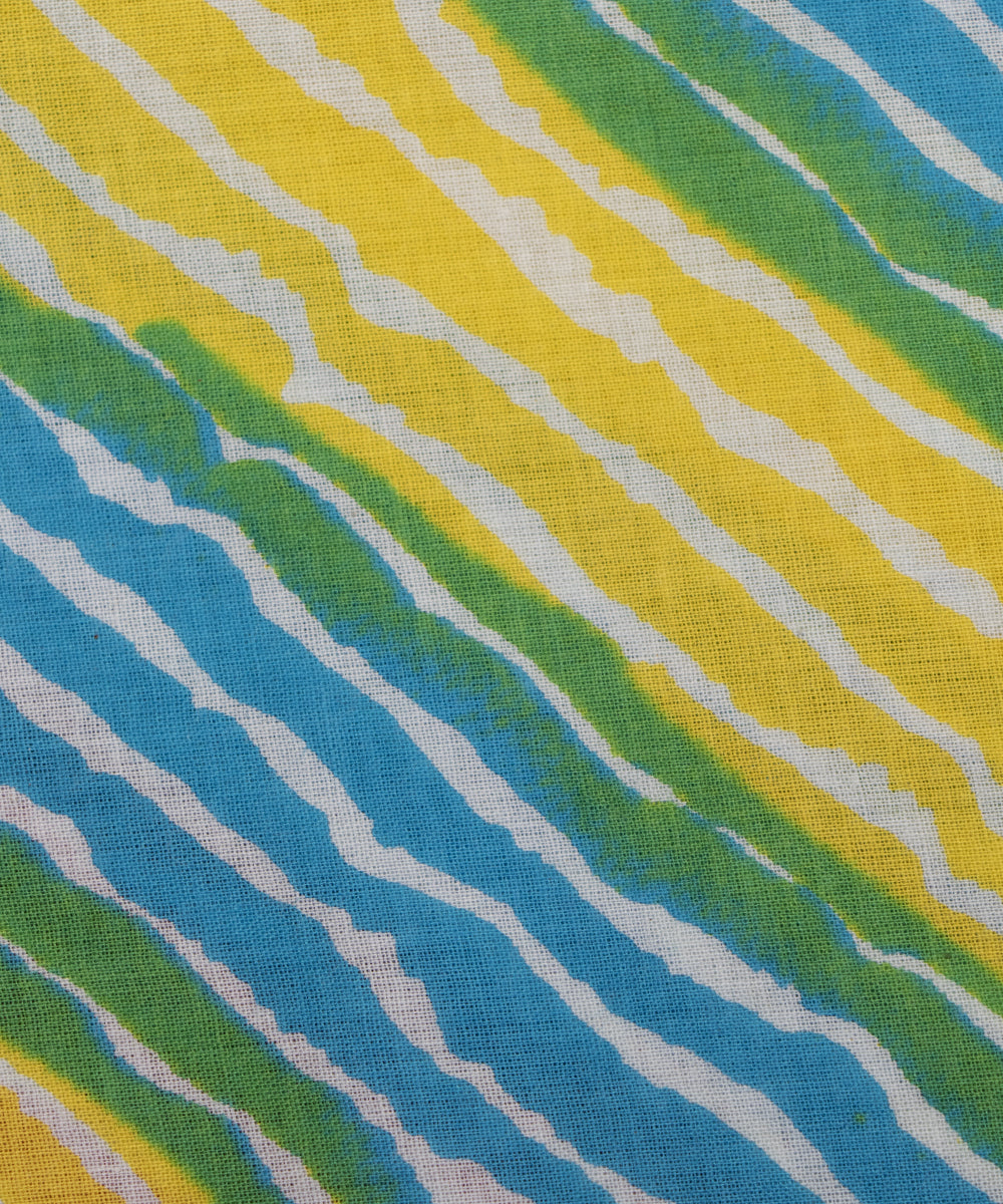 Multi Colour Lehariya Pattern Cotton Fabric