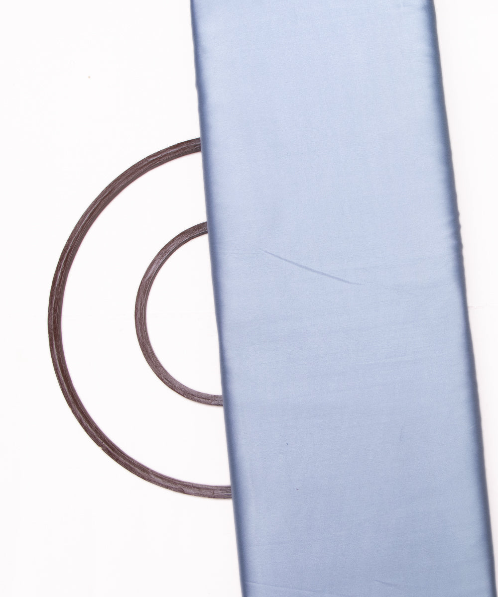 Blue Grey Colour Plain Satin Fabric