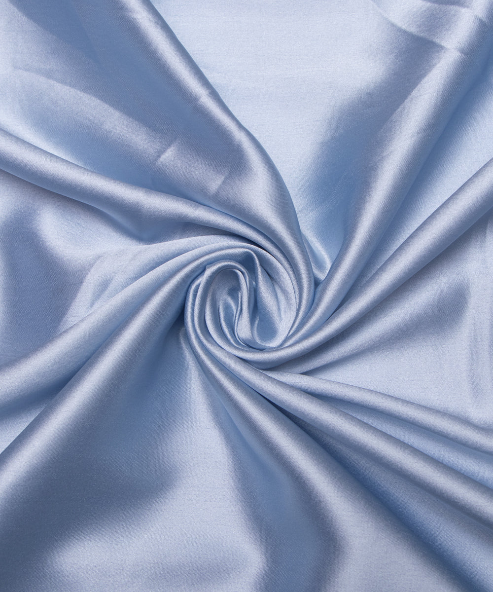 Blue Grey Colour Plain Satin Fabric