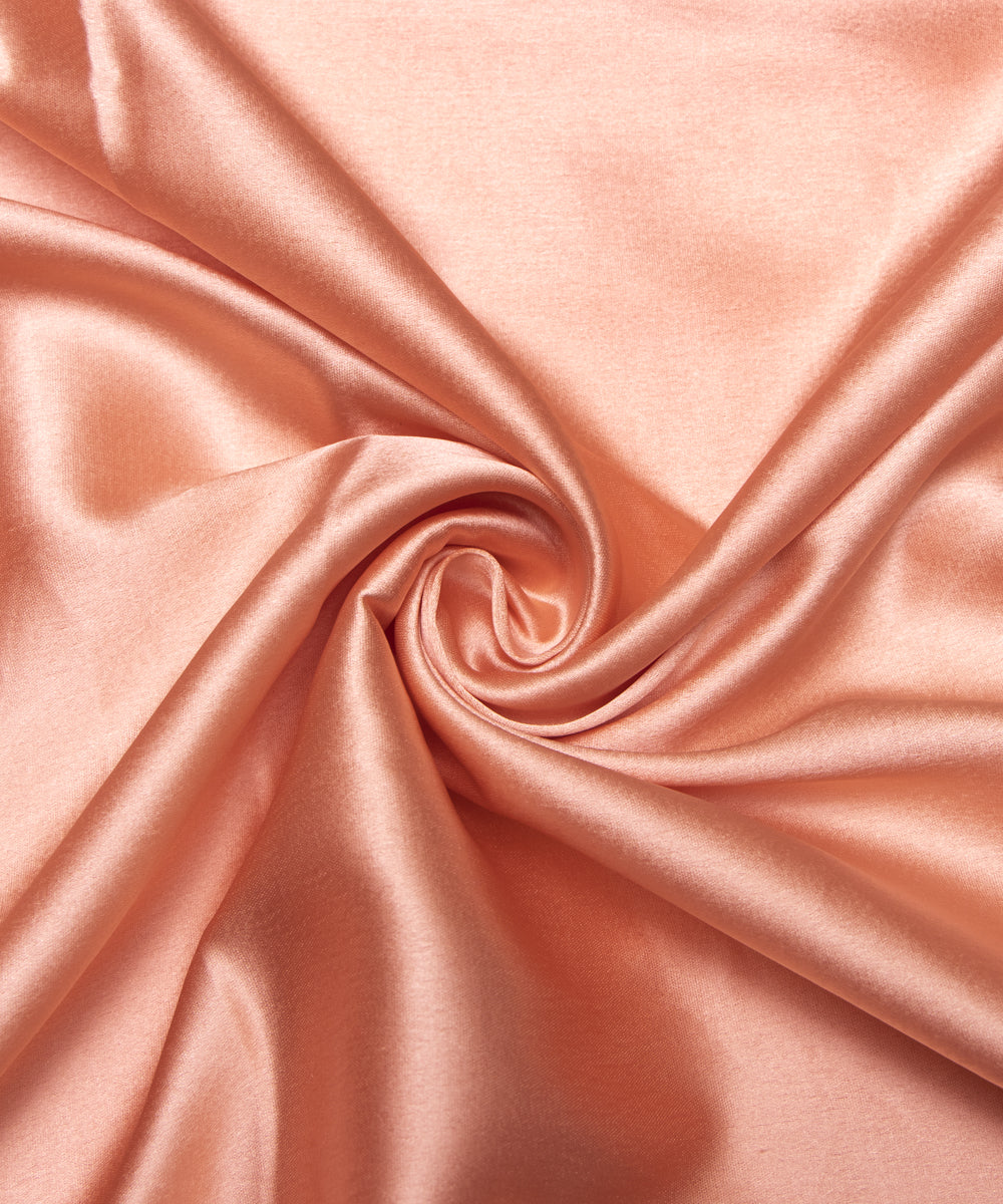 Peach Colour Plain Satin Fabric