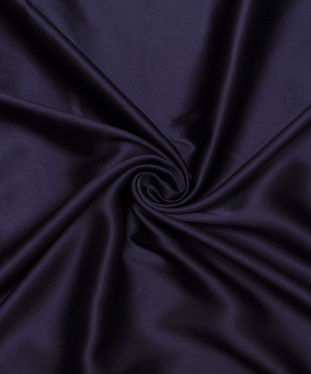 Navy Blue Colour Plain Satin Fabric
