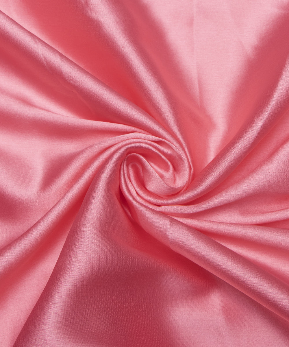 Peach Pink Colour Plain Satin Fabric