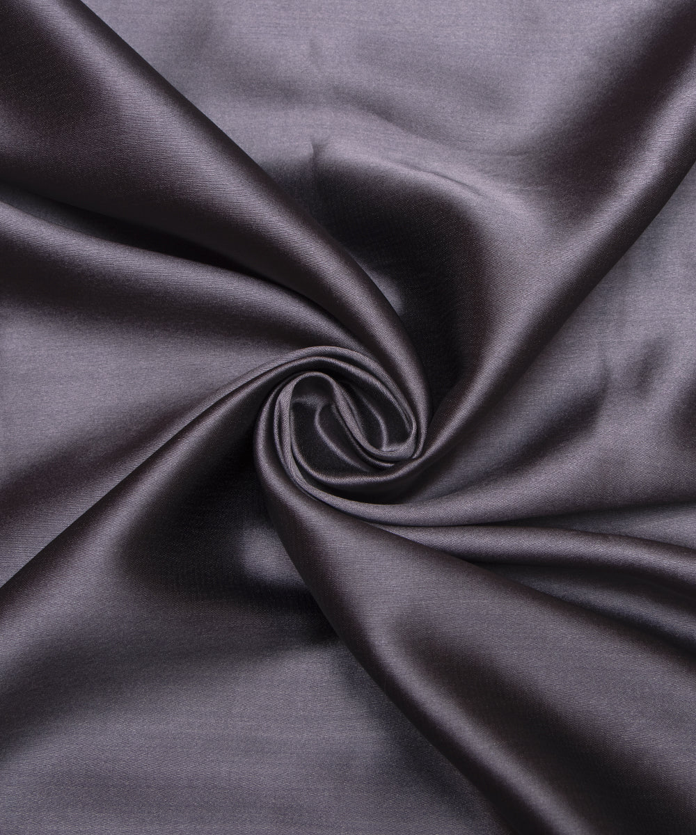 Dark Grey Colour Plain Satin Fabric