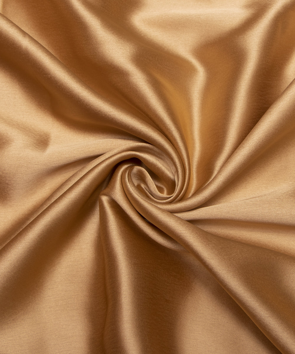 Golden Beige Colour Plain Satin Fabric