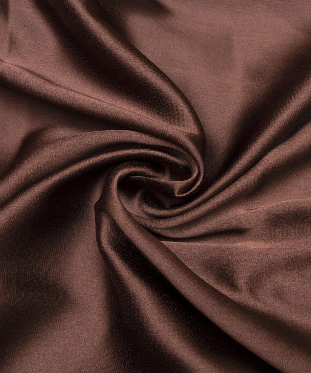 Brown Colour Plain Satin Fabric