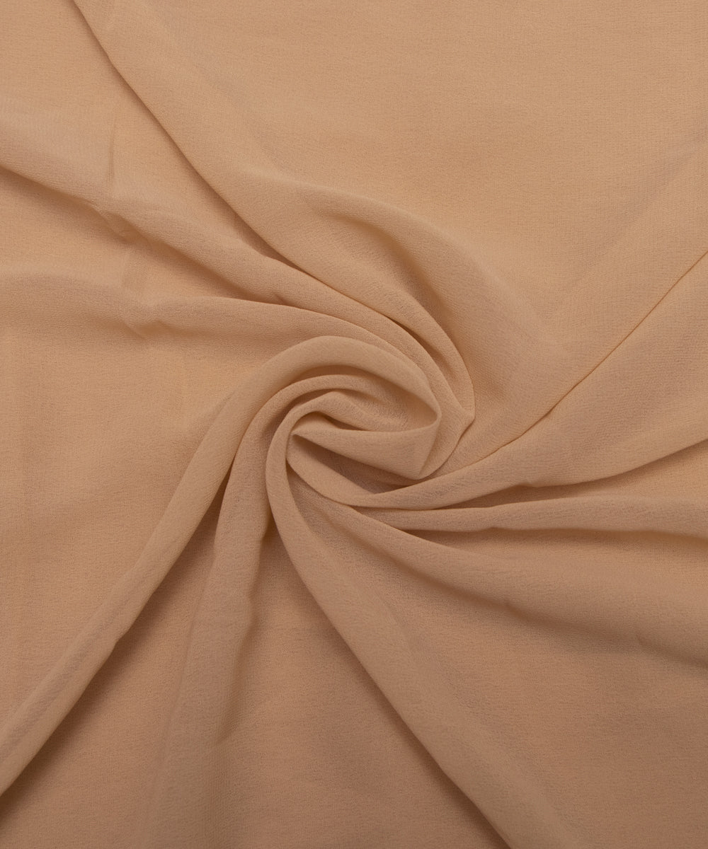 Beige Colour Plain Faux Georgette Fabric