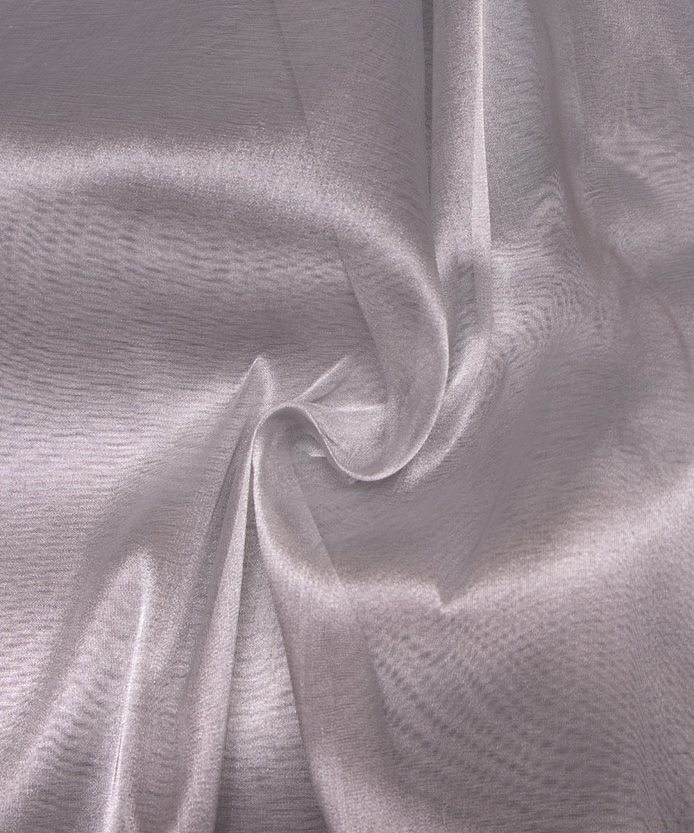 Silver Colour Plain Tissue Organza Fabric