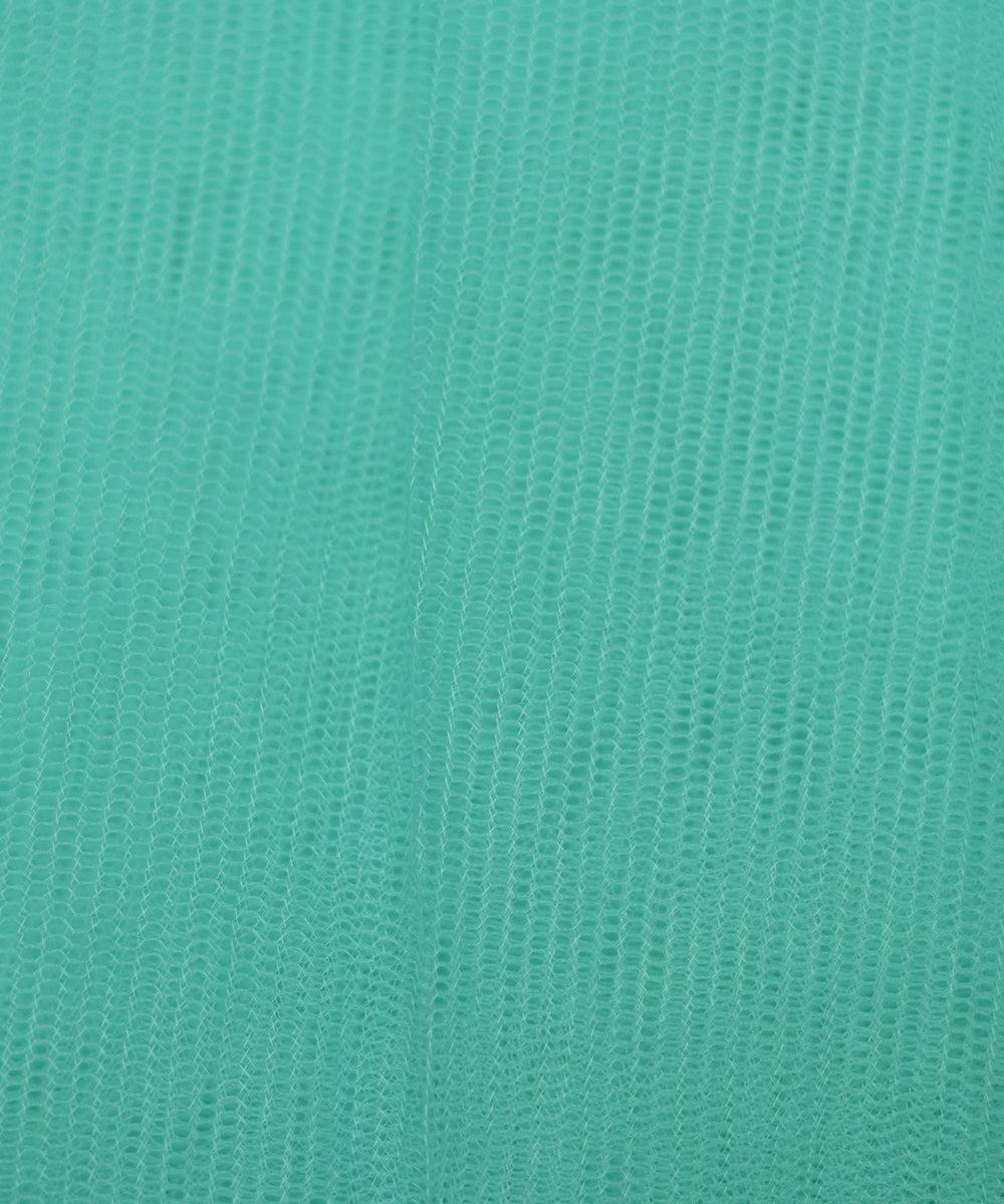 Sea Green Colour Plain Net Fabric