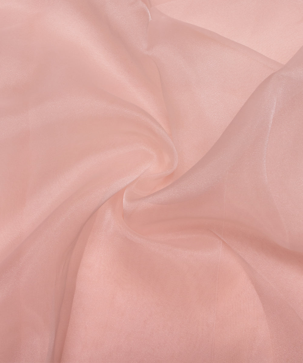 Pastel Peach Colour Plain Tissue Organza Fabric