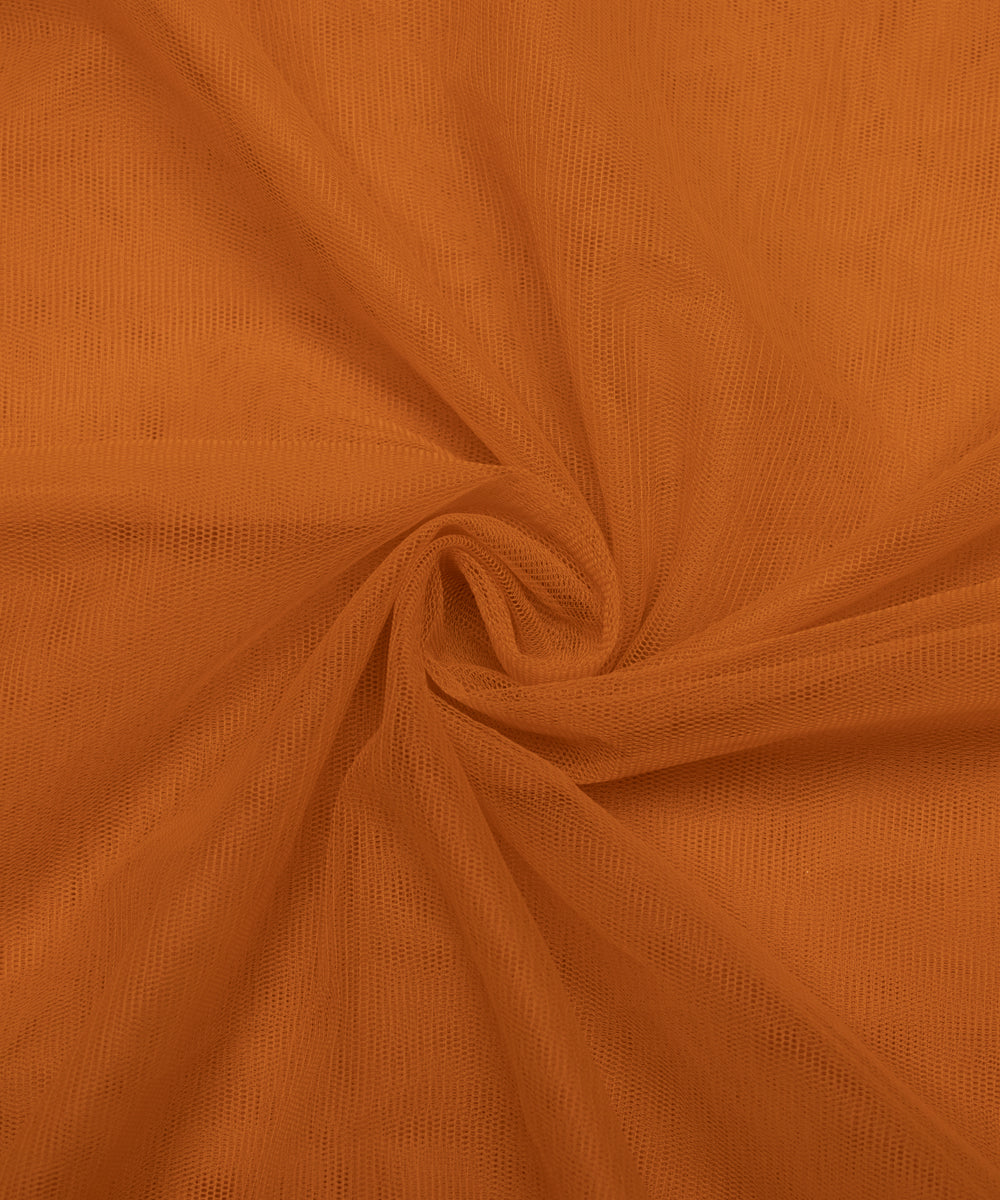 Yellow Mustard Colour Plain Net Fabric