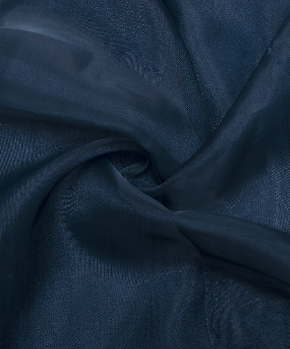 Teal Blue Colour Plain Tissue Organza Fabric