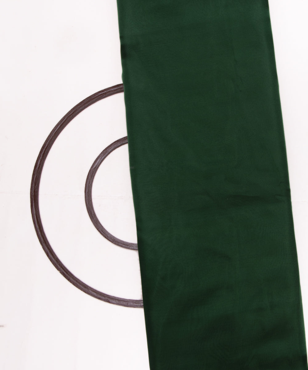 Dark Green Colour Plain Tissue Organza Fabric