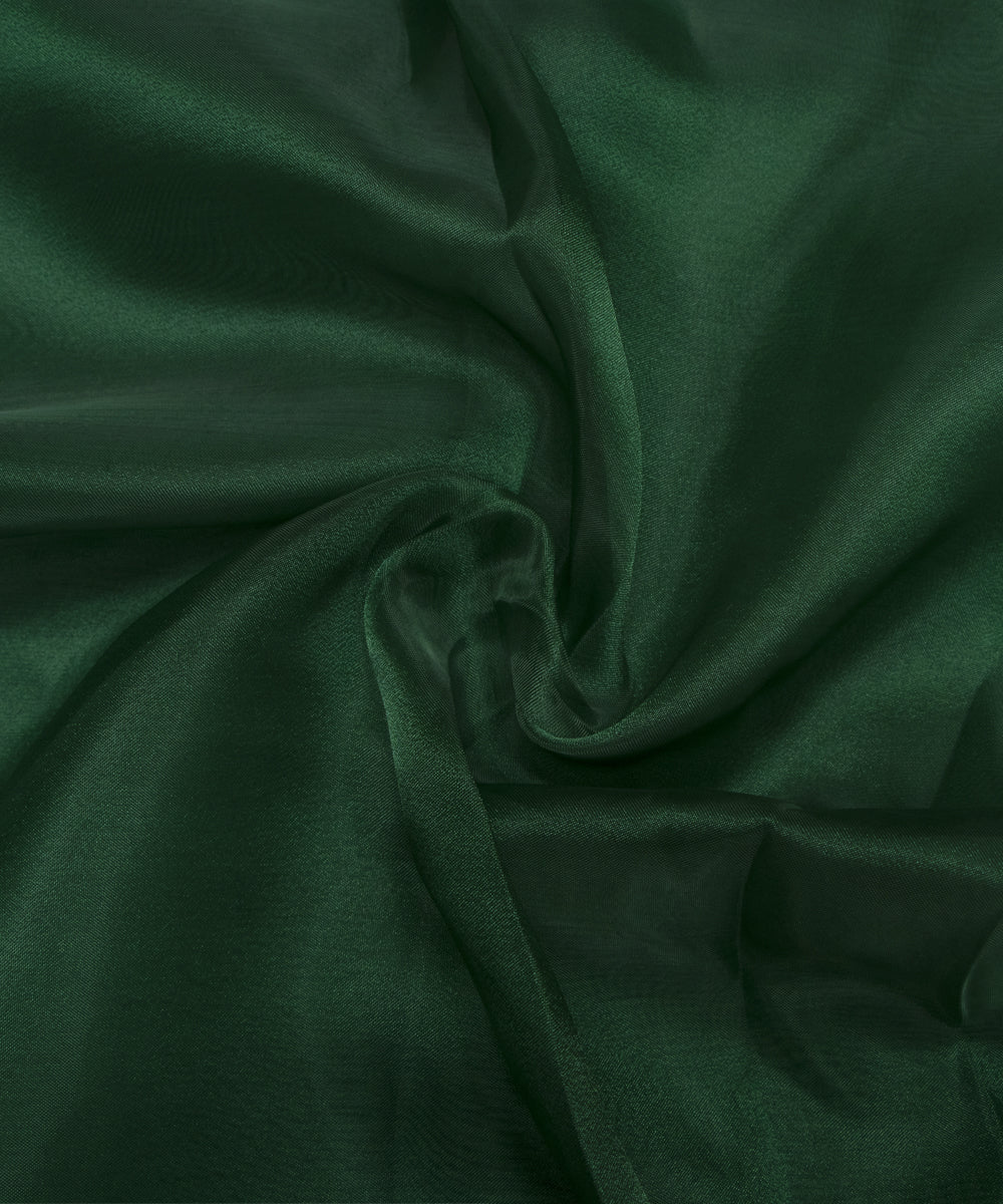 Dark Green Colour Plain Tissue Organza Fabric