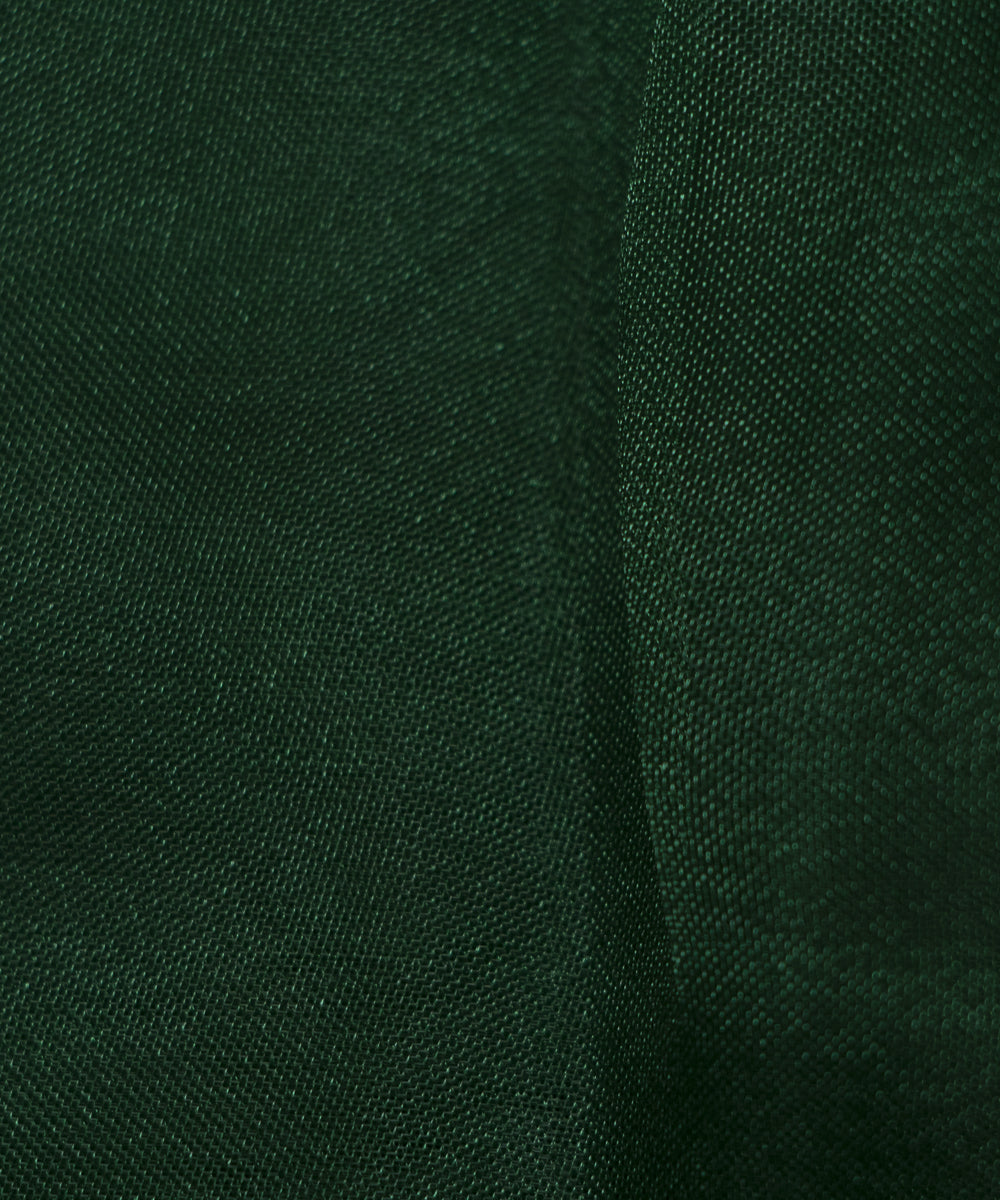 Dark Green Colour Plain Tissue Organza Fabric