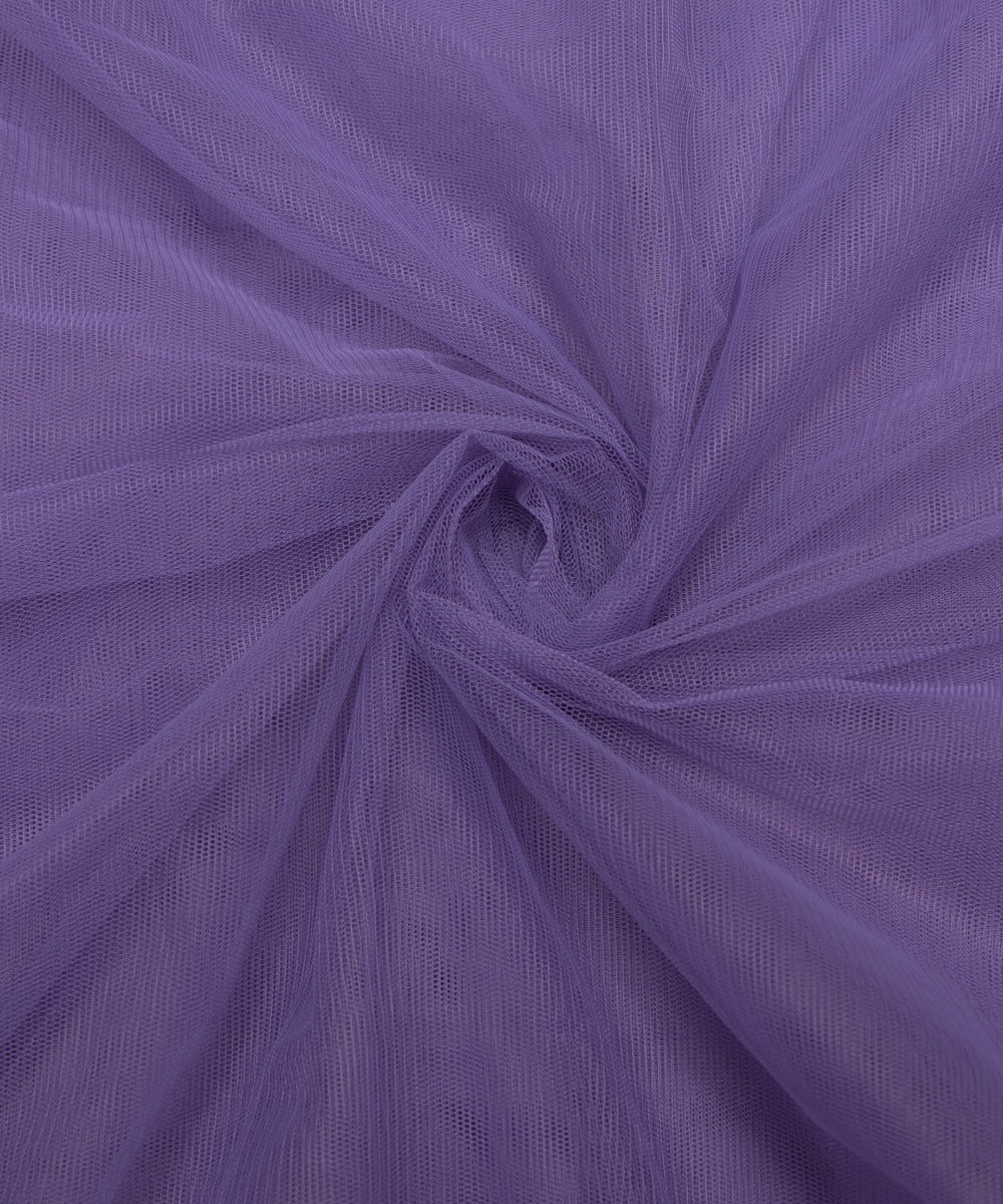 Lavender Colour Plain Net Fabric