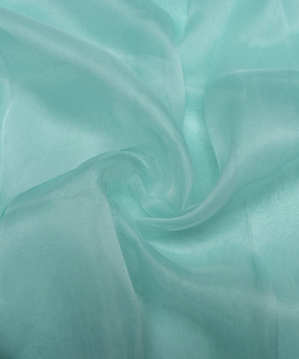 Sea Green Colour Plain Tissue Organza Fabric