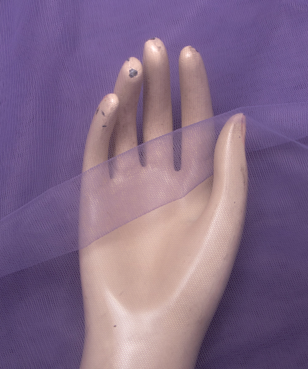 Lavender Colour Plain Net Fabric