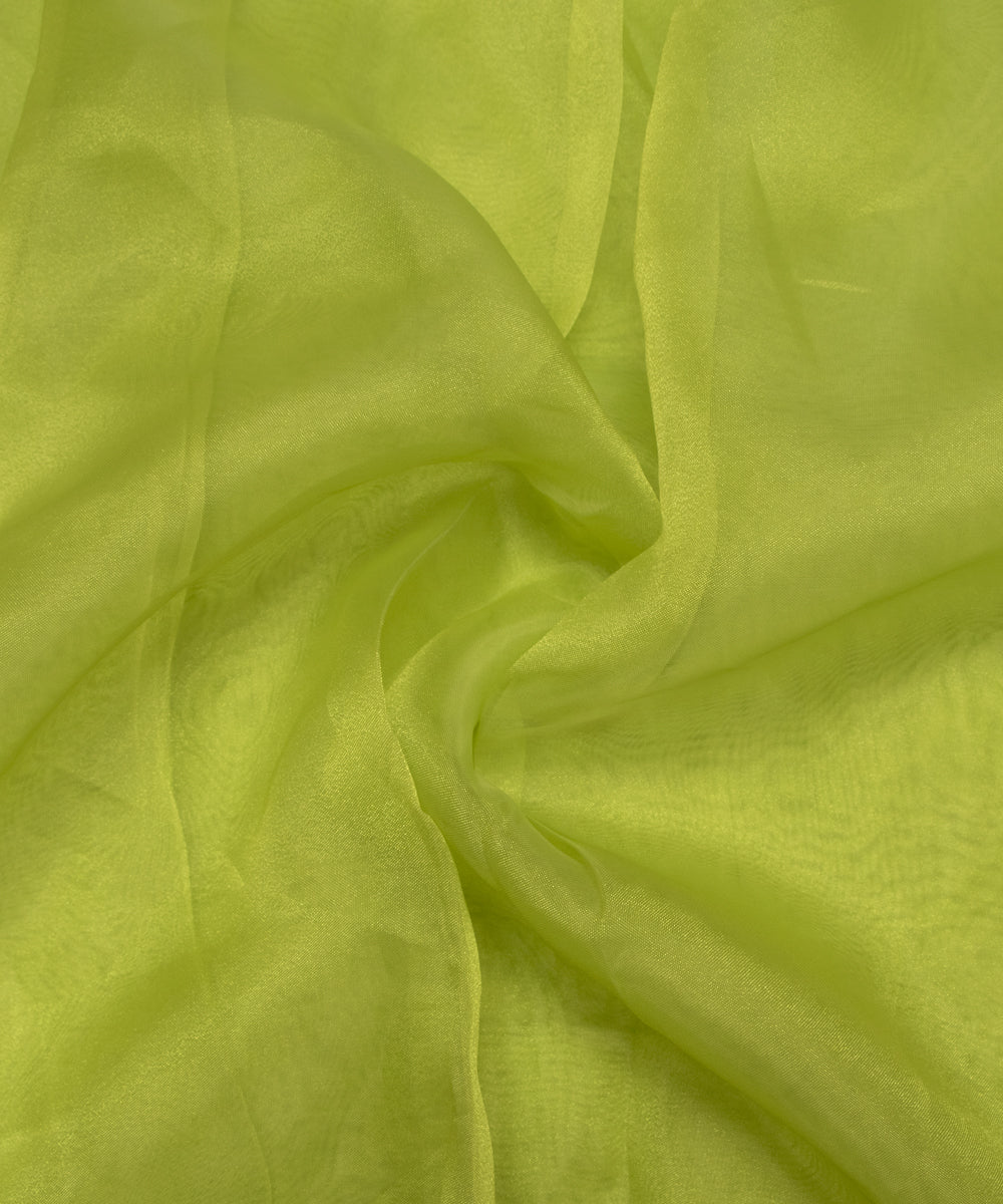 Light Green Colour Plain Tissue Organza Fabric