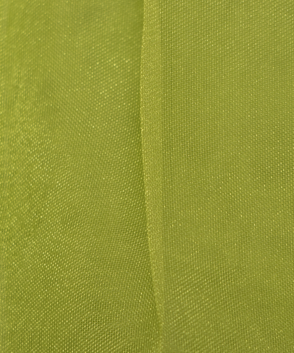 Light Green Colour Plain Tissue Organza Fabric