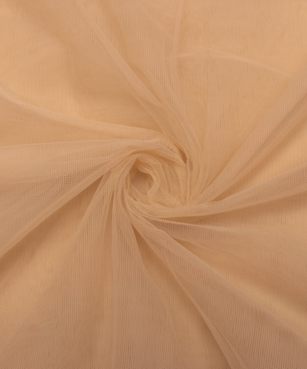Tan Colour Plain Net Fabric