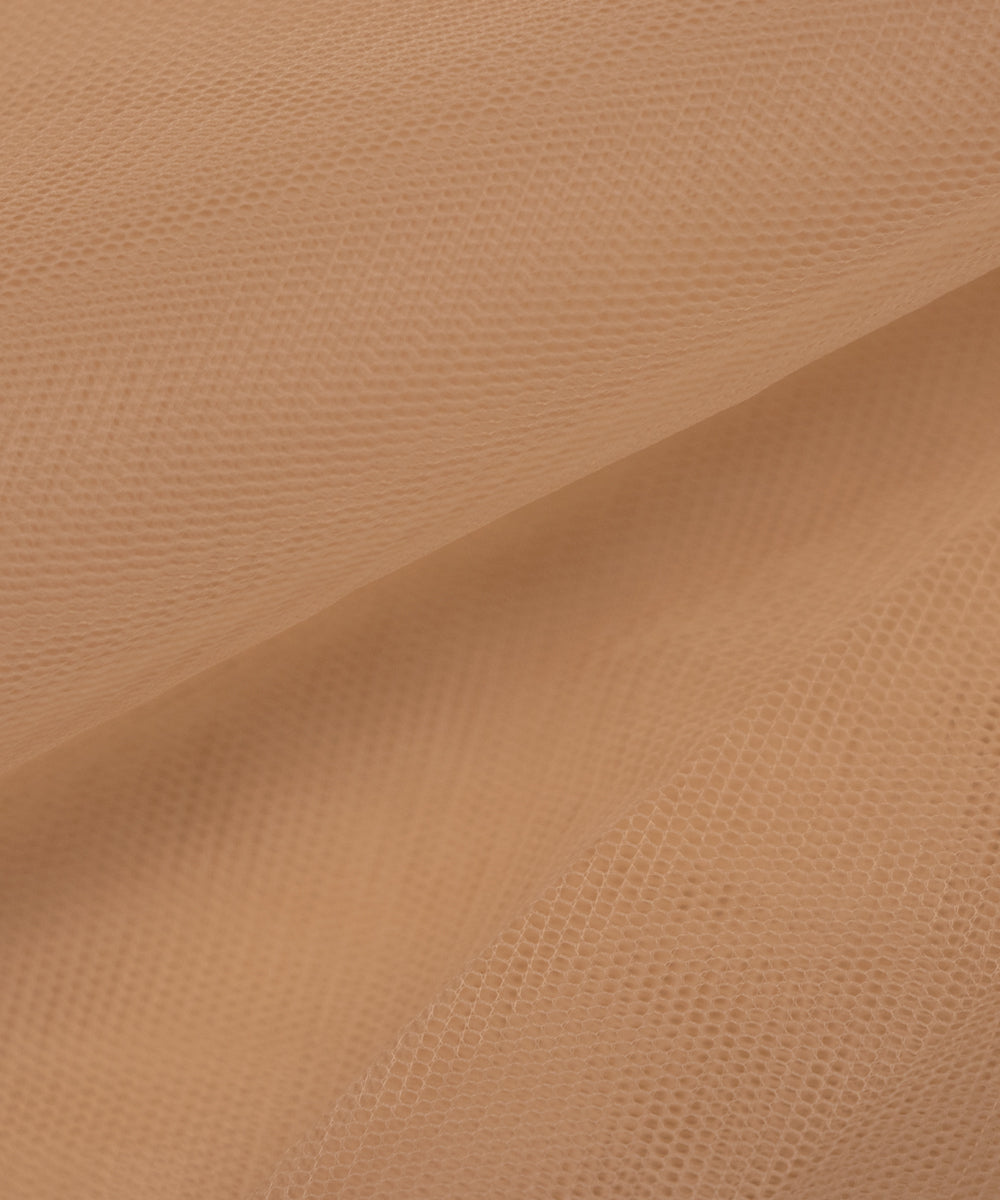 Tan Colour Plain Net Fabric