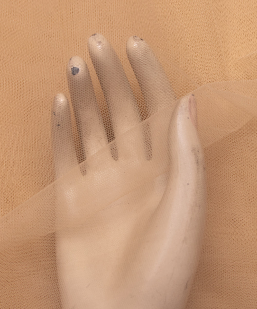 Tan Colour Plain Net Fabric